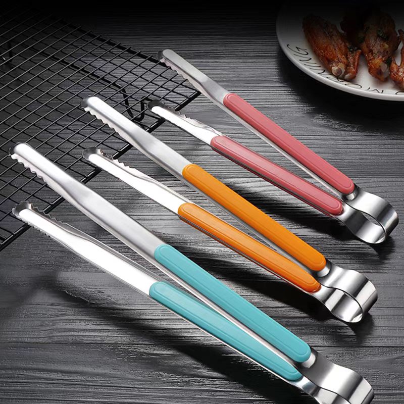 SS Food Tongs with Color Handle