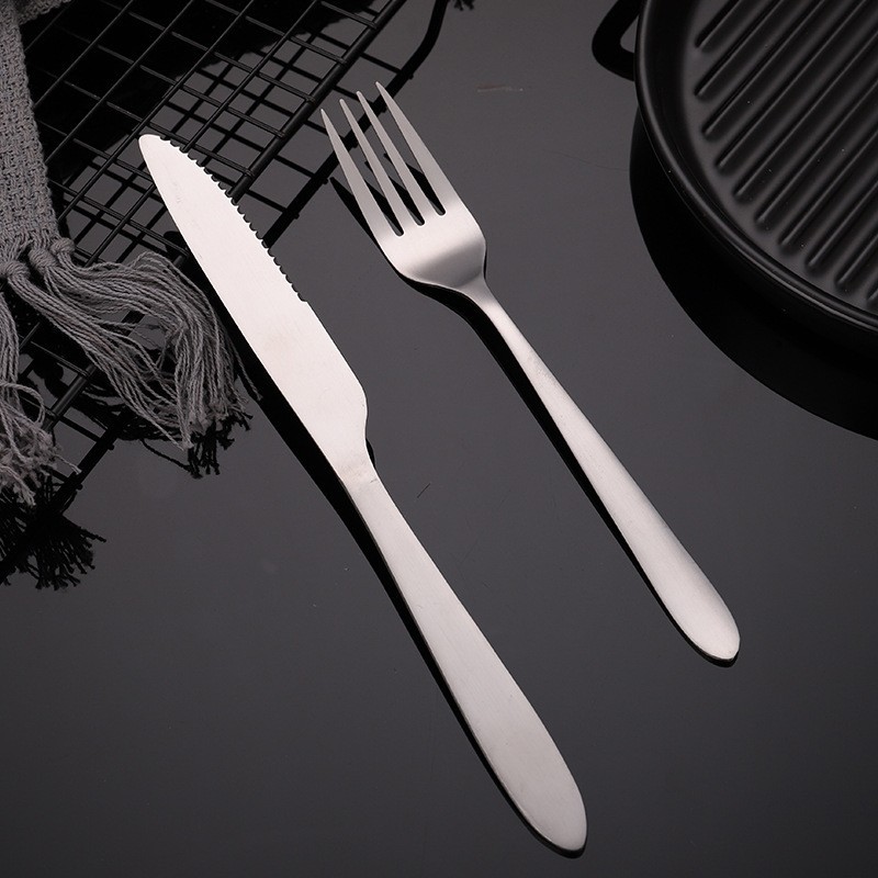Light Blue Handle Knife & Fork Set